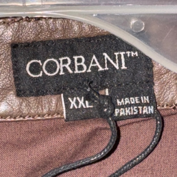 CORBANI Womens Asymmetrical Leather Jacket – Genuine Lambskin Leather (Brown 2XL - Picture 3 of 3